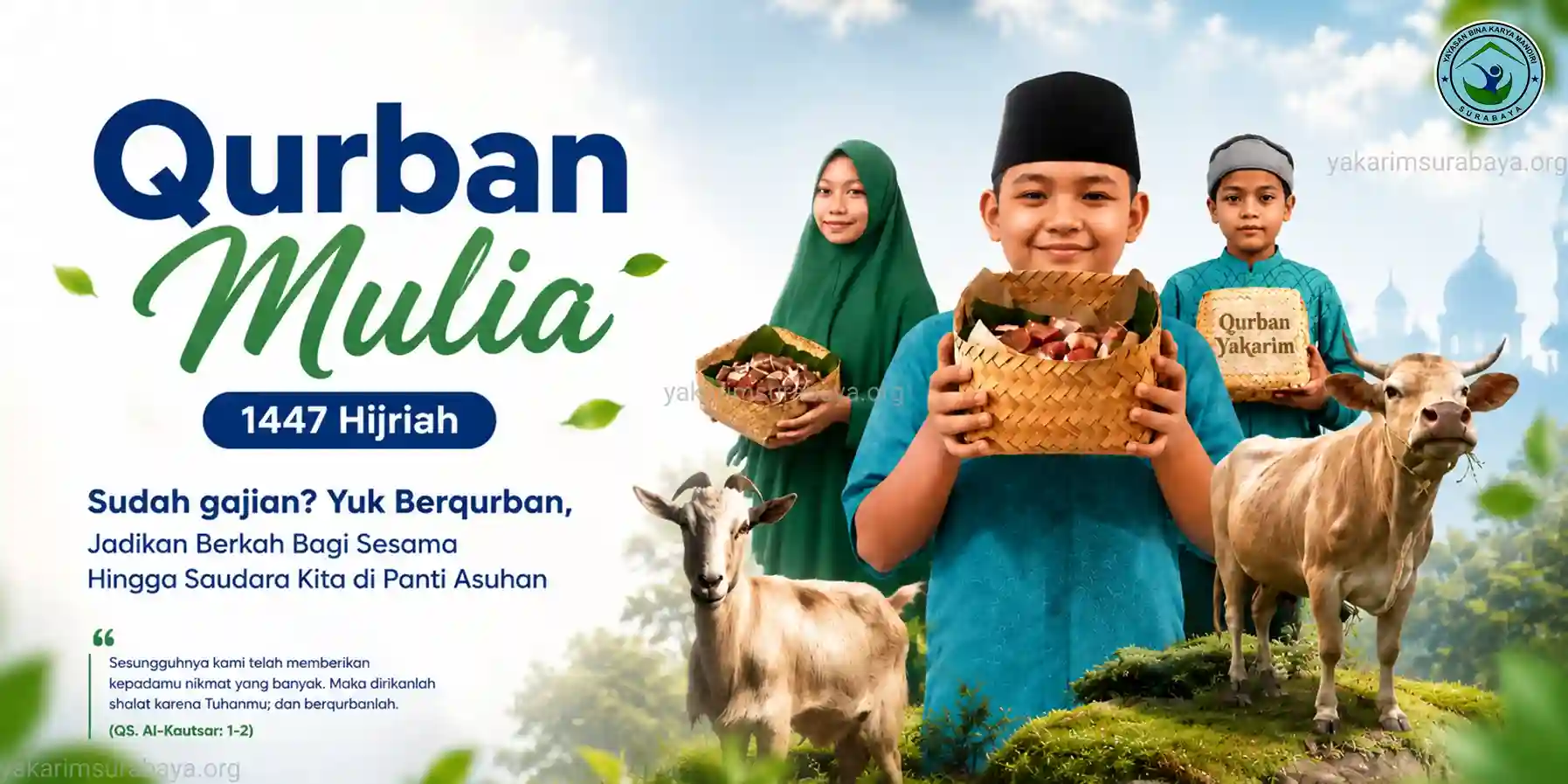 Qurban Mulia di Yayasan Surabaya Qurban 2026 Hewan Qurban Sedekah